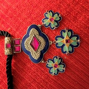 Loulou de la Falaise enamel and stone necklace